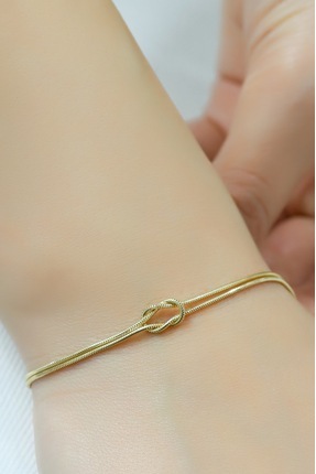 aytekgold Aşk Düğümü Balıksırtı Bileklik 14 Ayar