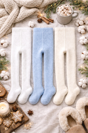 Pico Baby 3'lü Bebek & Çocuk Havlu Düz Renkli Külotlu Çorap