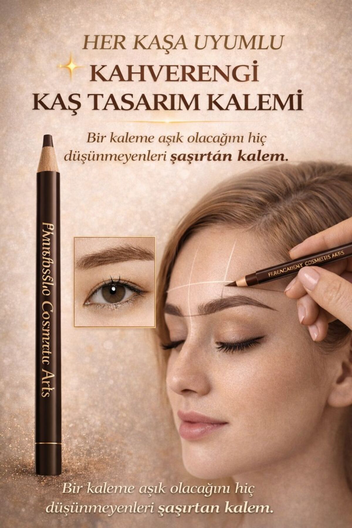 Microblading Ipli Kaş Tasarım Işaretleme Kalemi — قهوه‌ای klcmkyjkalem099
