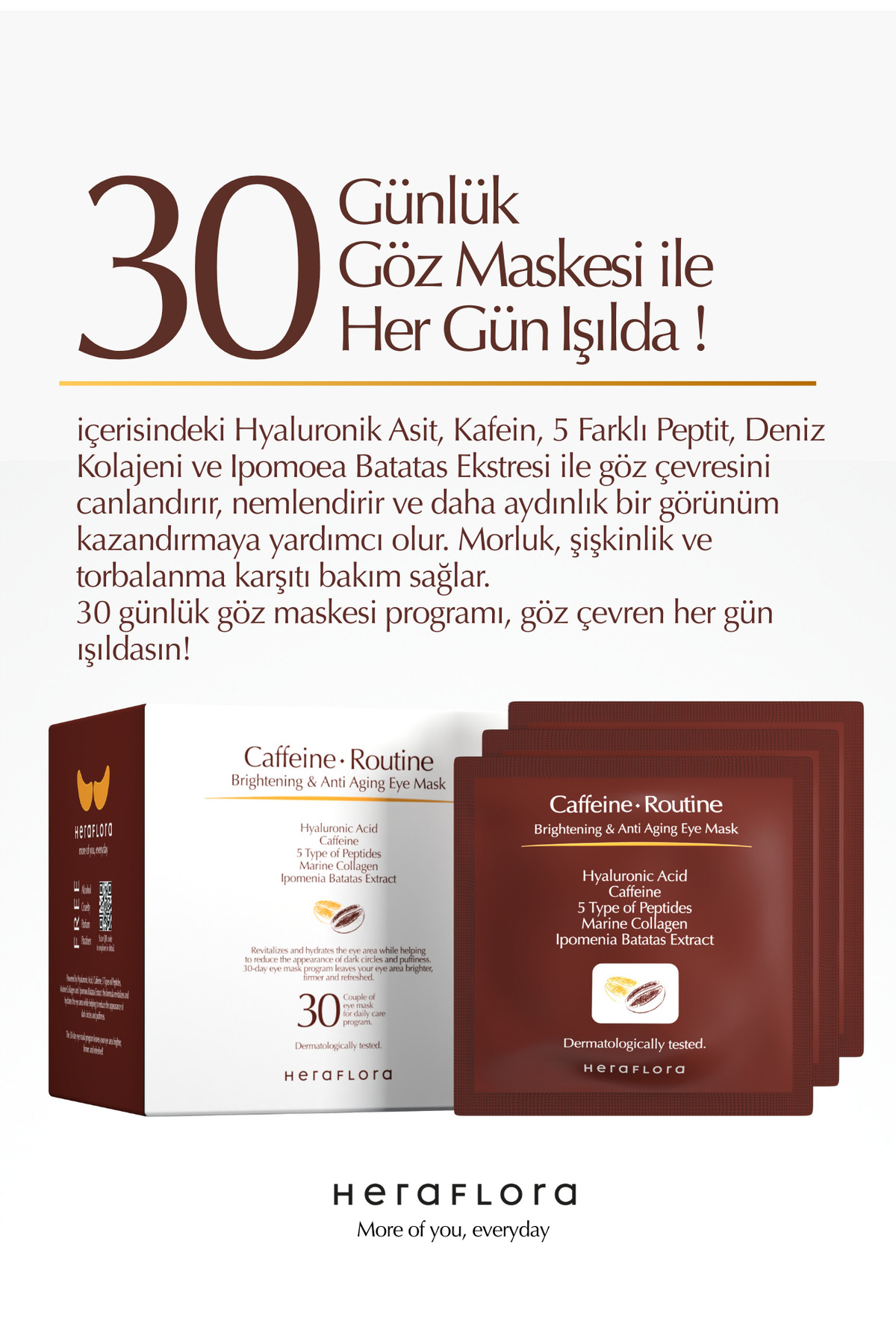 Caffeine Routine Göz Altı Aydınlatıcı, Morluk ve Torbalanma Karşıtı 30'lu Göz Maskesi — 8684704334528 — تصویر 4 از 7