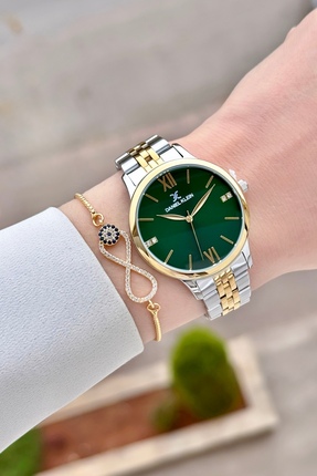 Daniel Klein Kadranı Yeşil Kordonu Gold Gri Renk Ayarlanabilir Kordonlu 35 mm...