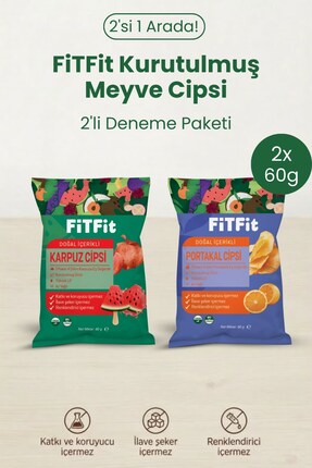 FitFit Doğal Meyve Cipsleri 2’li Deneme Paketi (Karpuz Cips ve Portakal Cips)...