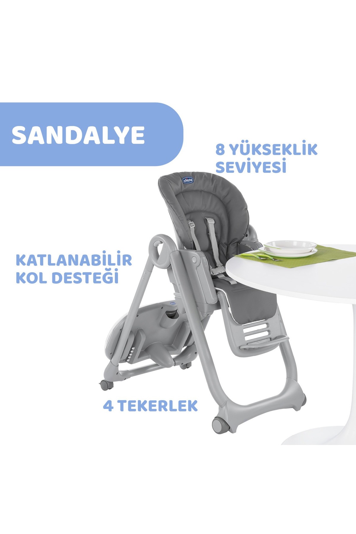 Chicco Polly Magic Mama Sandalyesi & Ana Kucağı Beslenme Seti HEDİYELİ fotoğrafı 6 (önizleme)