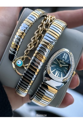 Reward Kalından İnceye Doğru Taşlı Yılan Saat (2 Tur),Kibar Kasa (24 Çap),3 A...