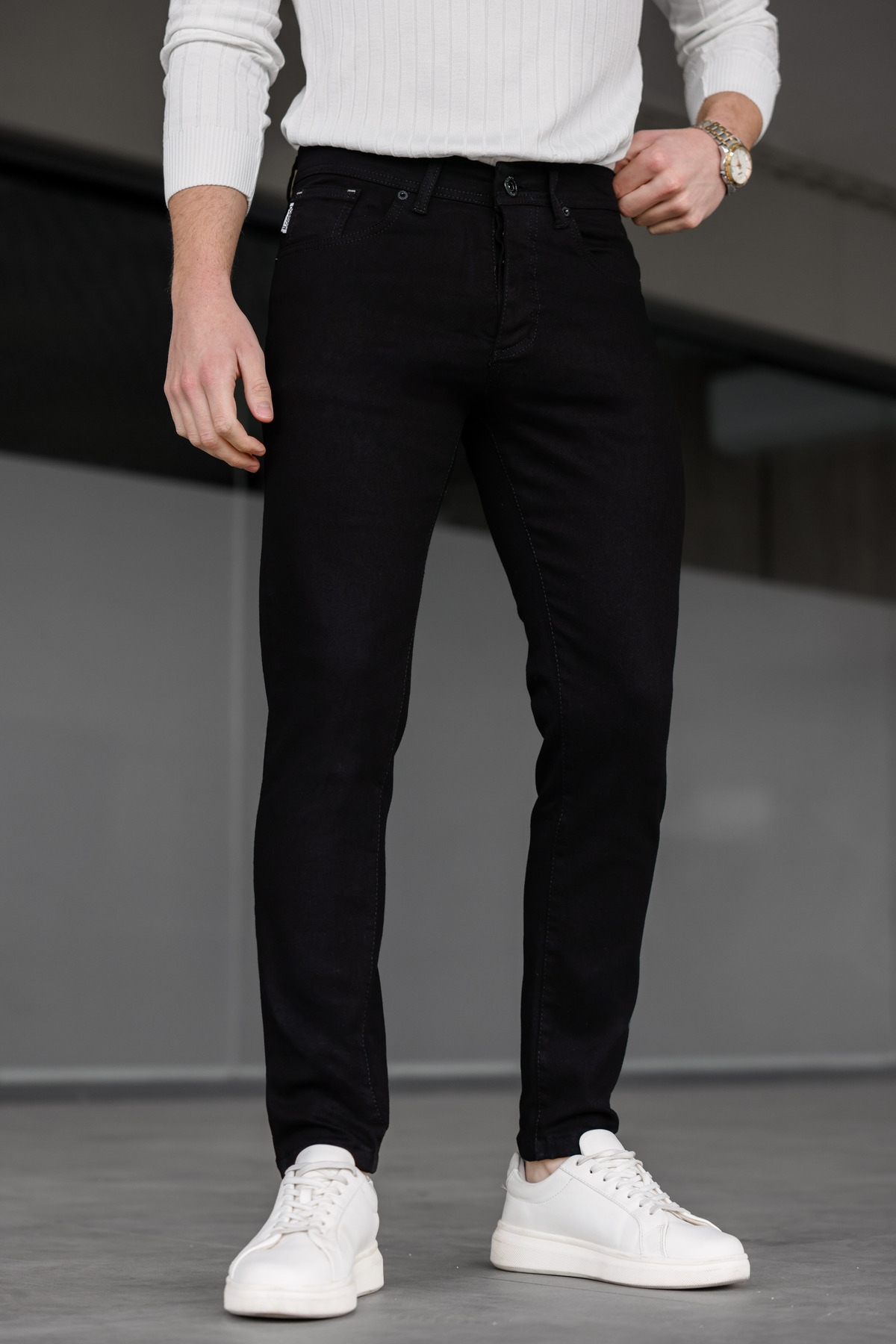 Ser Joven  Erkek Siyah Slim Fit Likralı Jean Pantolon - Görsel 3