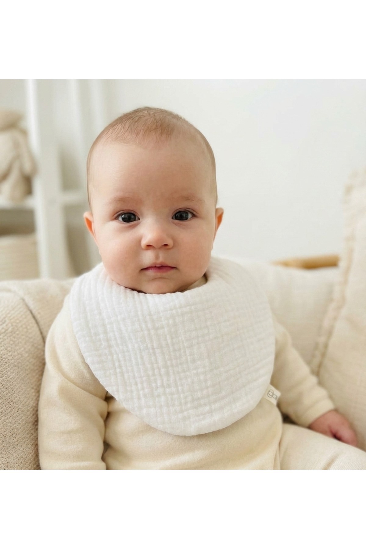 Boho Piccolo Oval 3'lü %100 Pamuk Müslin Bebek Önlüğü / Yakalık / Salya Önlüğü fotoğrafı 3 (önizleme)