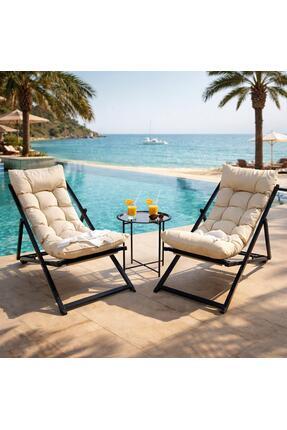 HASTUNÇ Minderli - Zetas Şezlong Seti Bahçe&balkon&teras&plaj Katlanır Ikili ...