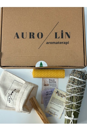 AUROLİN Enerji Başlangıç Seti:Palo santo Ağaç tütsü-Balmumu Mum-Lavanta Tütsü...