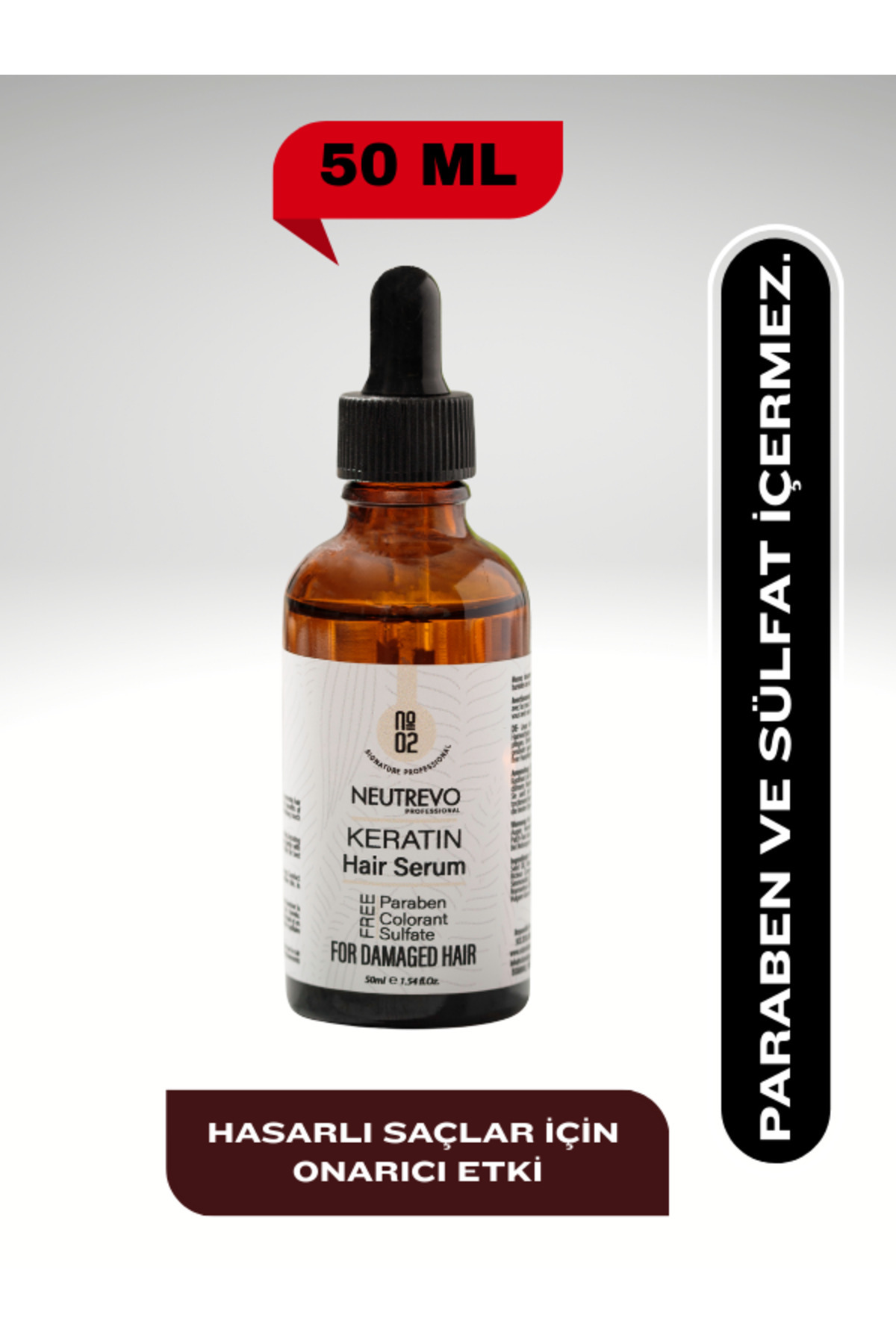 Neutrevo Professional No:2 Keratin Serisi Onarıcı Ve Güçlendirici Saç Bakım Serumu 50 ML — NeutrevoNo2SS