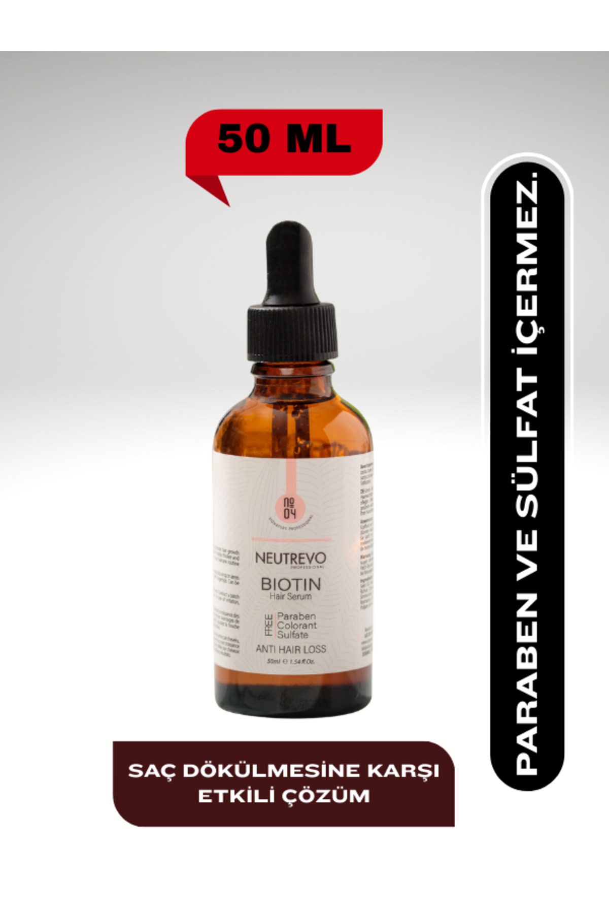 Neutrevo Professional No:4 Biotin Serisi Dökülme Karşıtı Saç Bakım Serumu 50 ML — NeutrevoNo4BSS