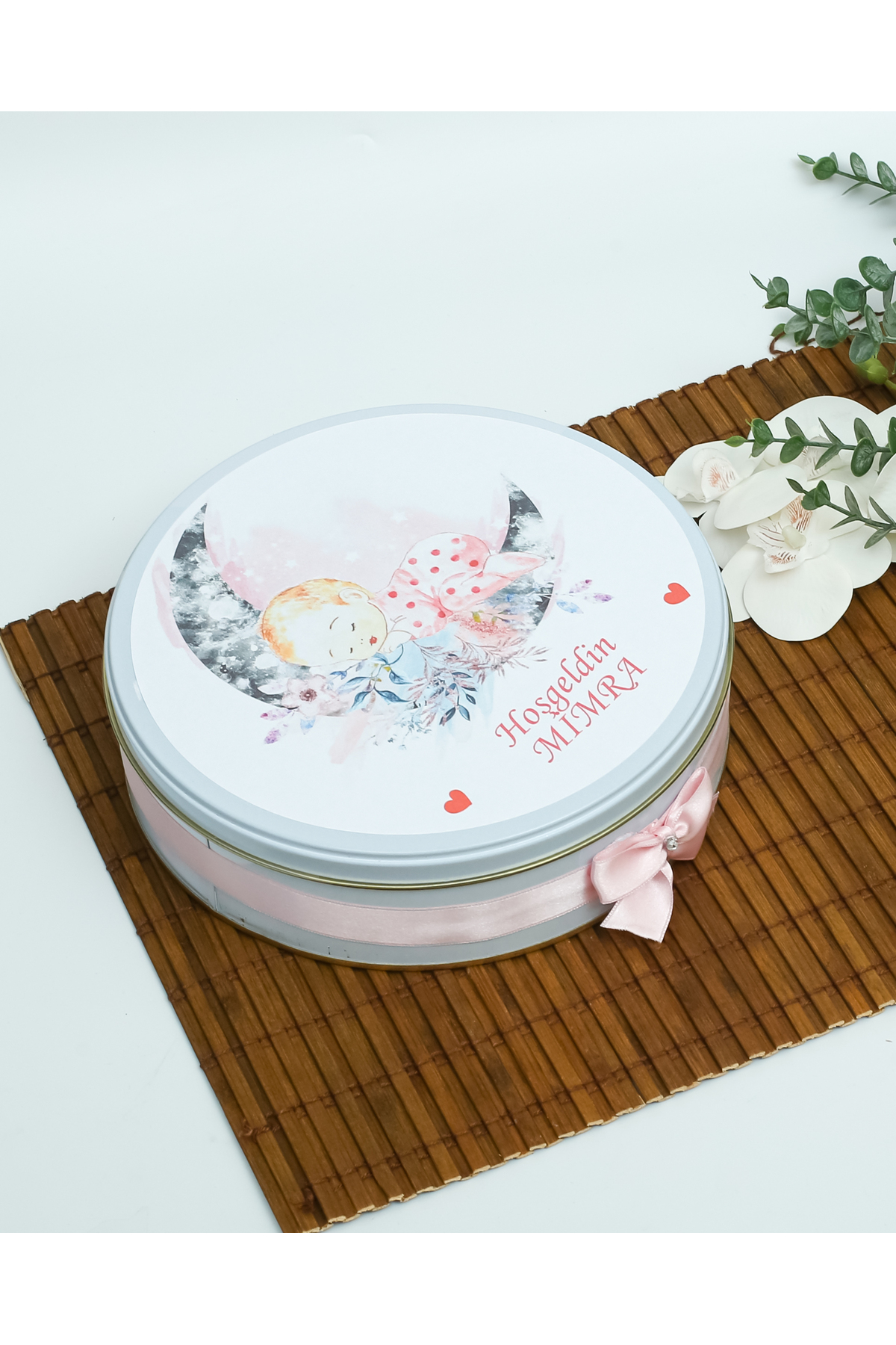 Genel Markalar 100 Adet Isme Özel Ayda Uyuyan Bebek Hediyelik Kız Bebek Doğum Çikolatası fotoğrafı 5 (önizleme)