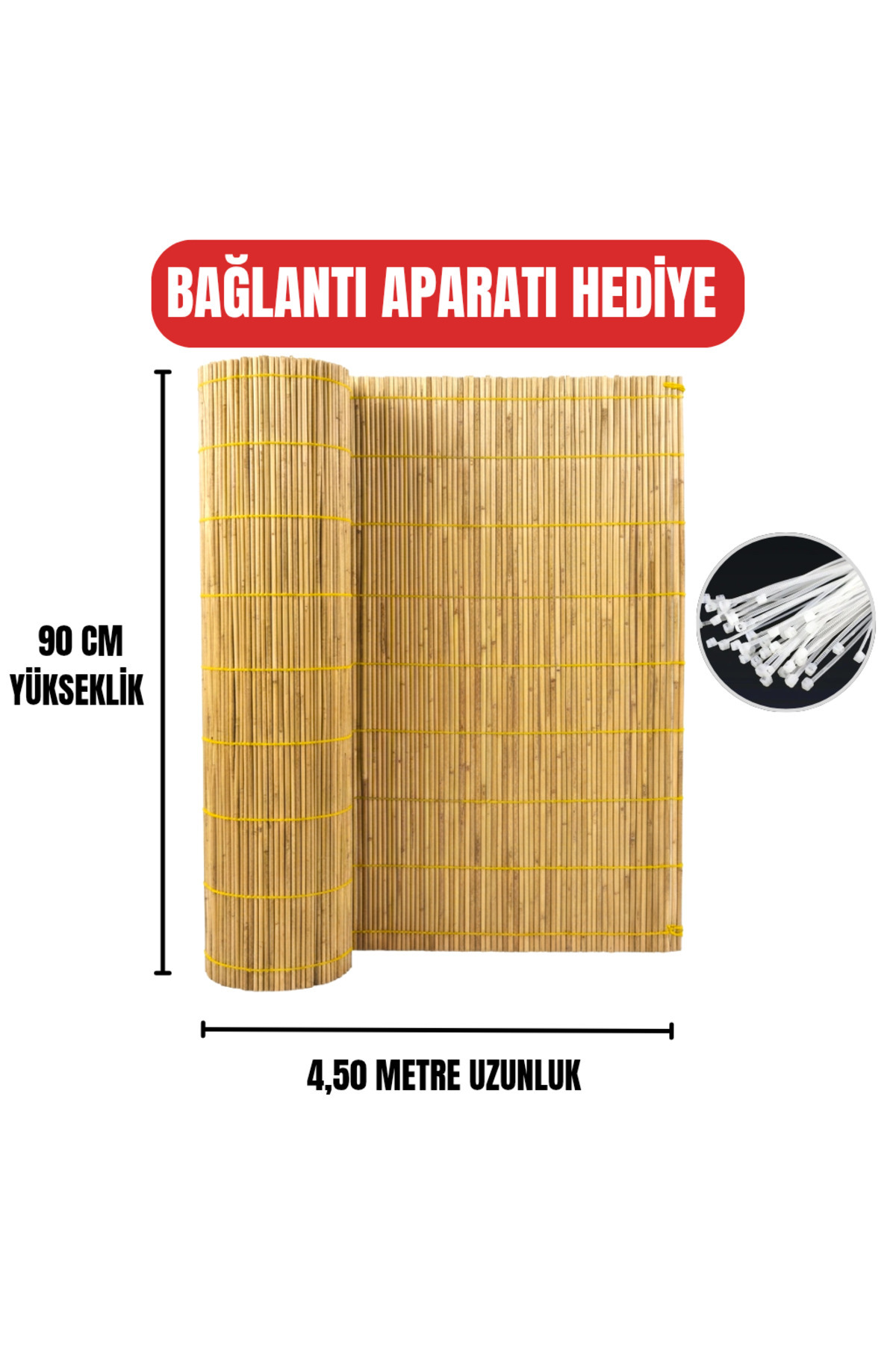 90 Cm X 4.50 Meters Natural Bamboo Fence Cane Wire Mesh Balcony Fence Garden Fence Canopy Wire Mesh Fence Decoration