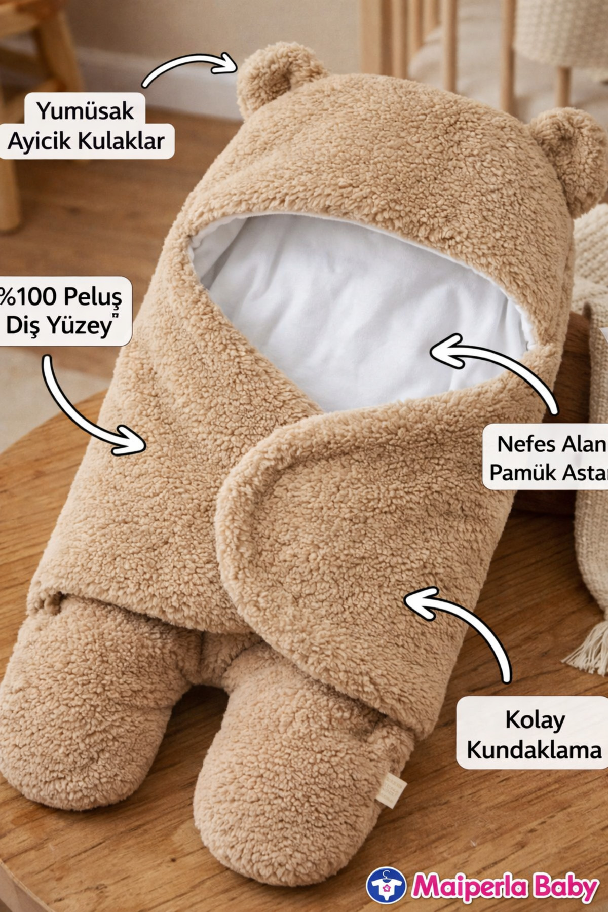 Mai Perla Bebek Dış Kundak Welsoft Pamuk Astarlı Uyku Tulumu fotoğrafı 3 (önizleme)