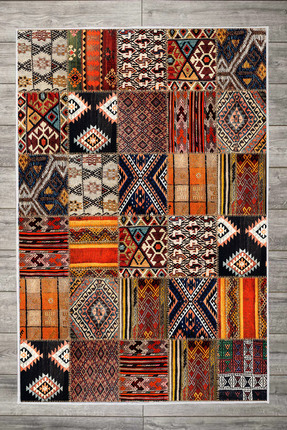 halıpera Dijital Baskı Yıkanabilir Kaymaz Taban Leke Tutmaz Patchwork Mutfak ...