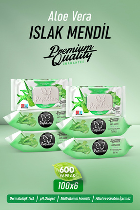 Papilion Premium Aloevera Özlü Ekstra Soft Islak Havlu 100x6 - 600 Yaprak