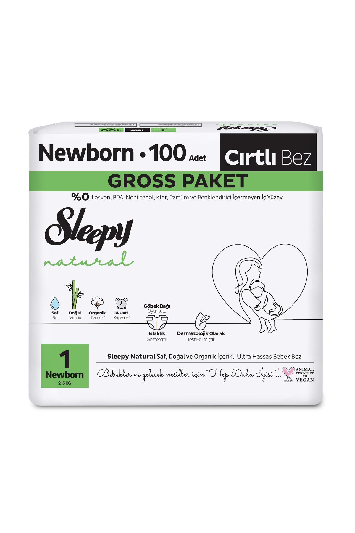 Sleepy Natural Gross Paket Bebek Bezi 1 Numara Newborn 100 Adet fotoğrafı 2 (önizleme)