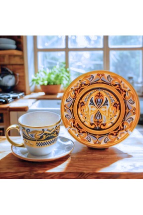 MEVLANA BAZAAR Santo Serisi 6'lı Kahve Takımı