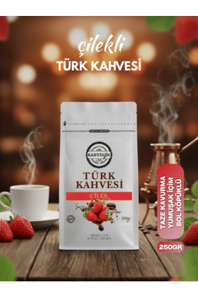 KAHVELOG Çilekli Türk Kahvesi 250gr(aromalı)
