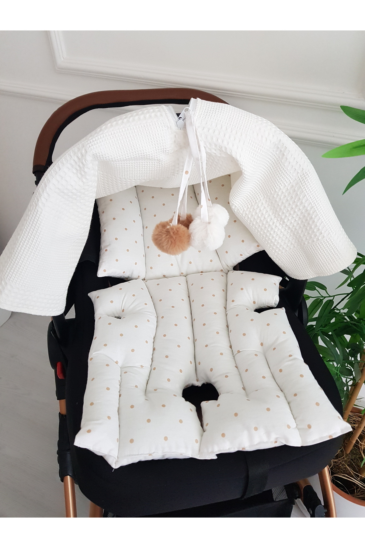ib ilkimbebe Puset Örtüsü Kulaklı Çift Katlı Minderli fotoğrafı 3 (önizleme)