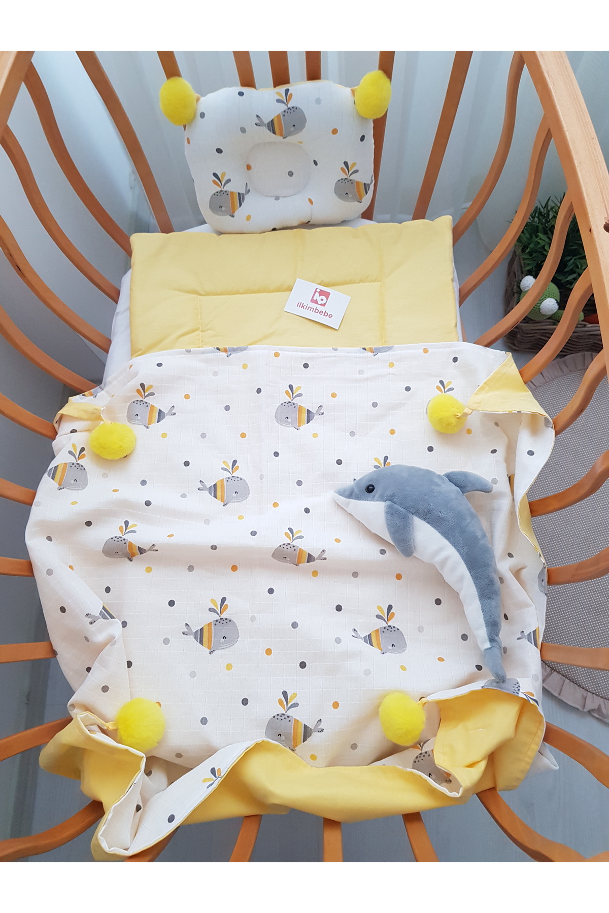 ib ilkimbebe Battaniyeli Bebek Alt Açma Seti, Minderi , Müslin, Bebek Yastığı, Yenidoğan, Beşik , Bebek Ürünleri fotoğrafı 7 (önizleme)