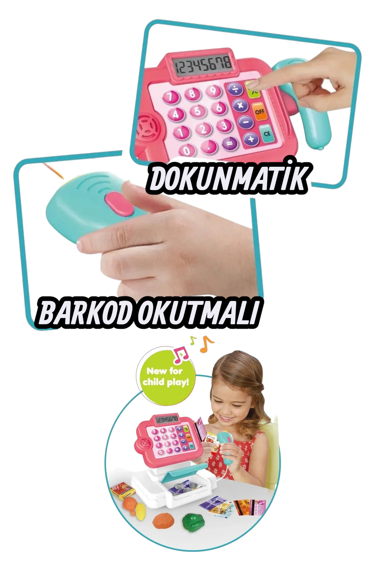 YILDIRIM OYUNCAK Sesli Işıklı Dokunmatik Mini Yazar Kasa Barkod