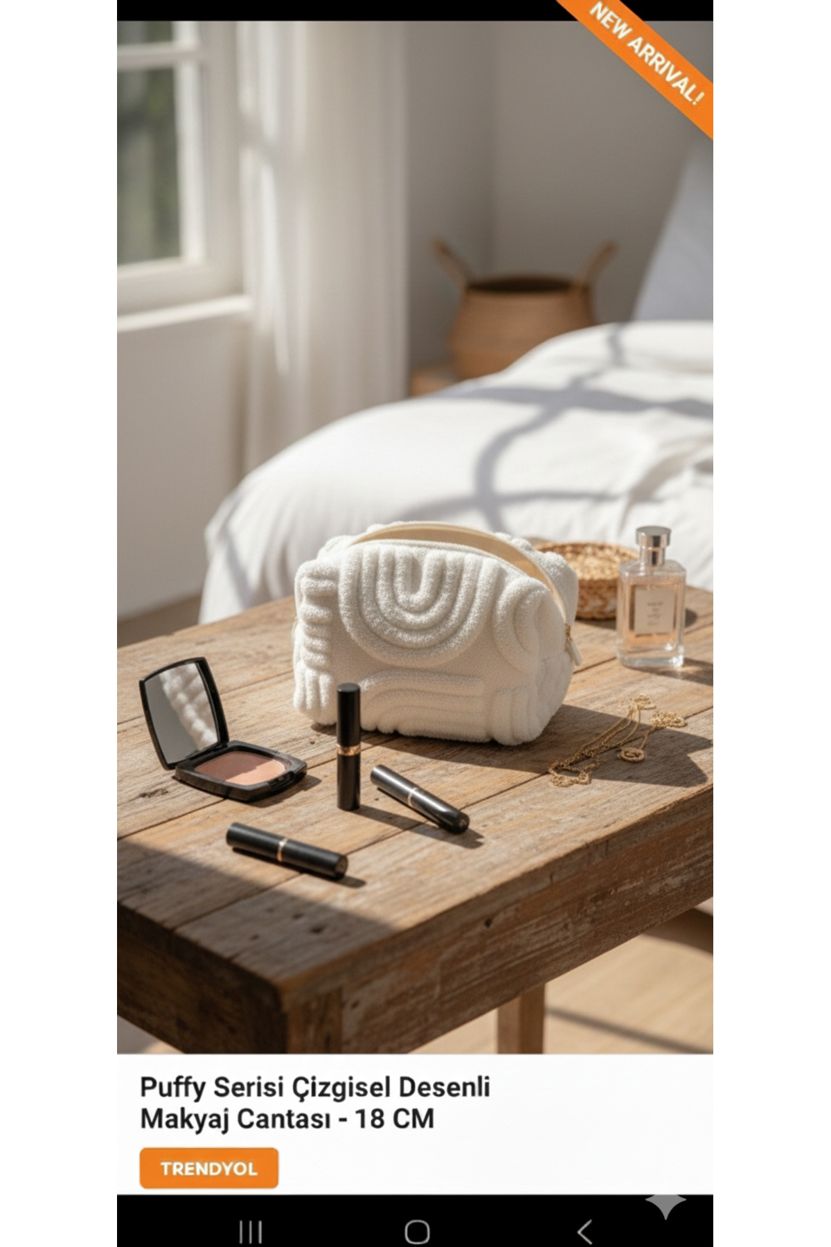 کیف آرایشی دست دوز با دوخت برجسته - سازمان دهنده سفر از پارچه طبیعی با زیپ | استار هوم