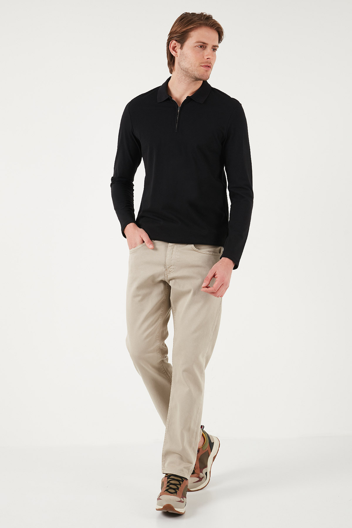 Buratti  Pamuklu Slim Fit Yarım Fermuarlı Polo Yaka Sweat Erkek SWEAT 5903010 - Görsel 3