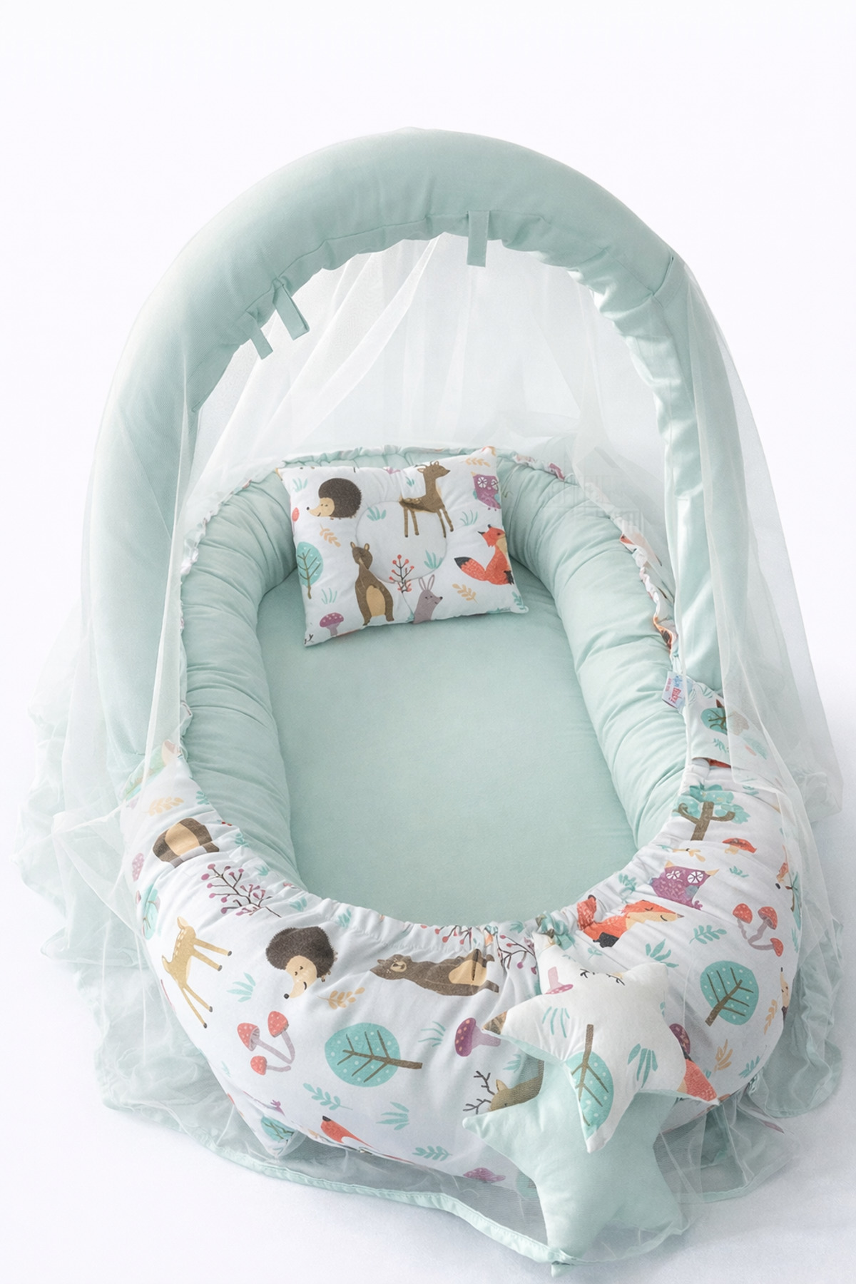 Jaju Baby Babynest Sevimli Orman Cibinlik Tüllü - Oyuncak Askılı Lüx Tasarım Jaju-babynest fotoğrafı 3 (önizleme)