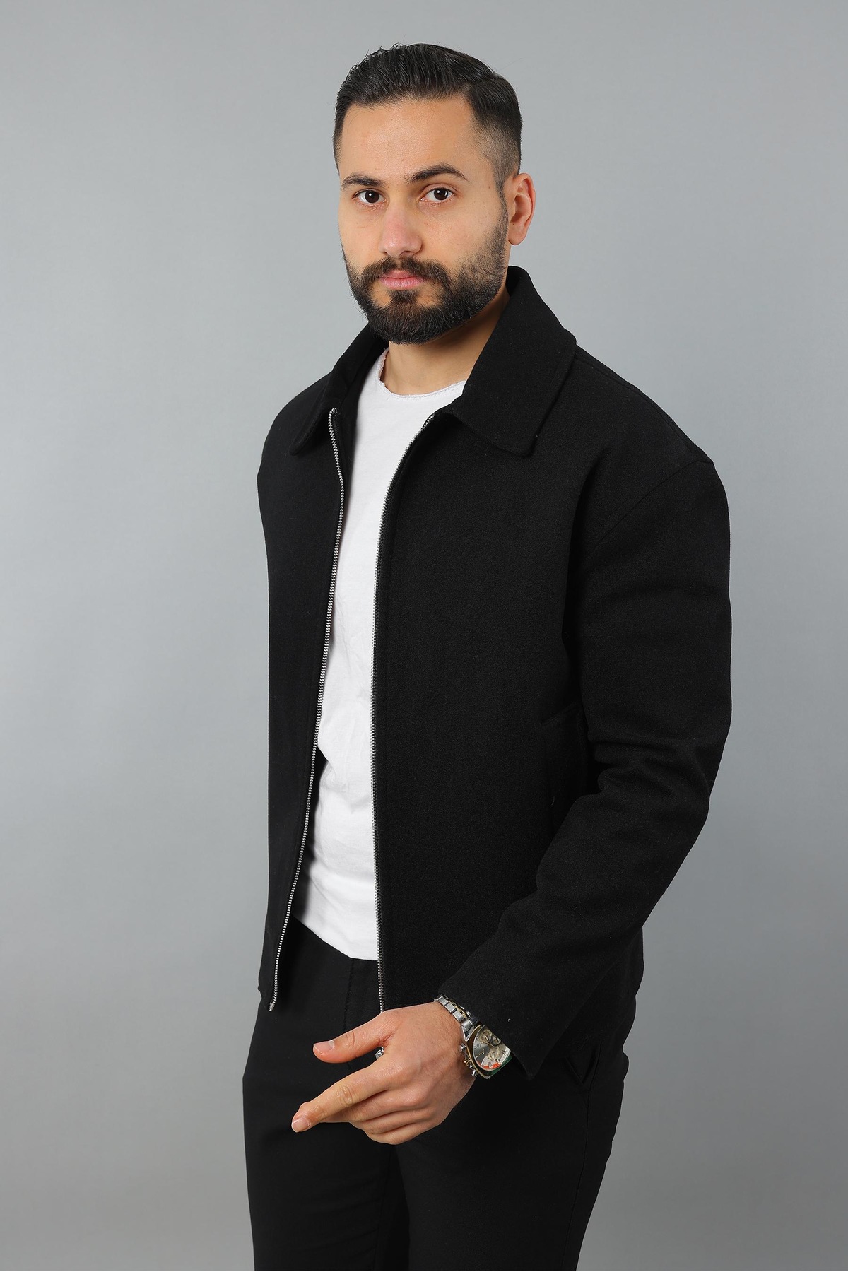 MİS MODA ERKEK KIŞLIK KISA KAŞE MONT görsel 4