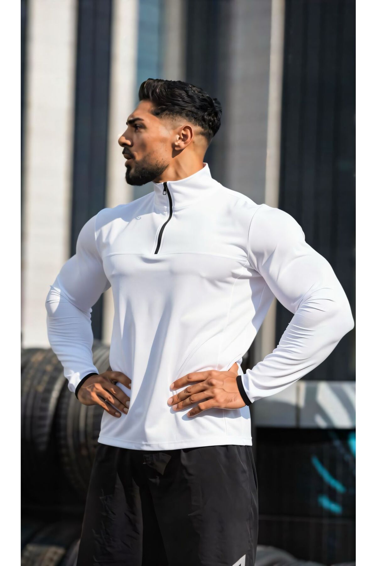 shop Unisex Scuba Yarım Fermuarlı Üst Sportswear — سفید SCUBA001