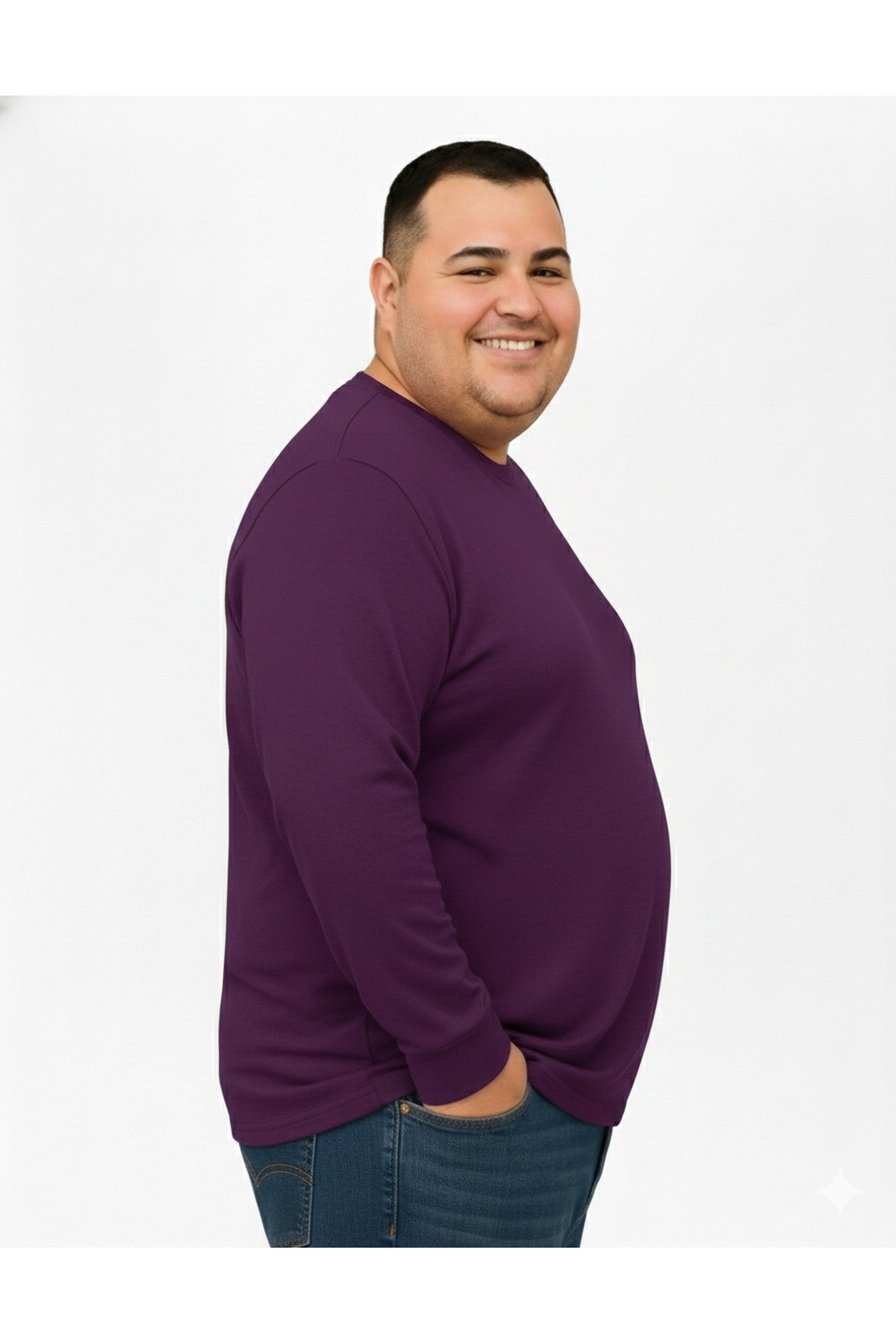sngl tekstil Erkek Büyük Beden Oversize Uzun Kollu T-shirt 3xl 4xl 5xl 6xl 7xl 8xl 9xl görsel 3
