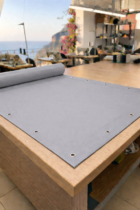 Branda Noktası 650 Gr/m² Profesyonel Kapsüllü Gri Polyester Branda – Su ve UV...