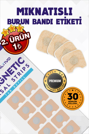Wealtivo Yedek Bant 30 Çift (60 ADET) Mıknatıslı Burun Bandı Yedeği - Refill ...