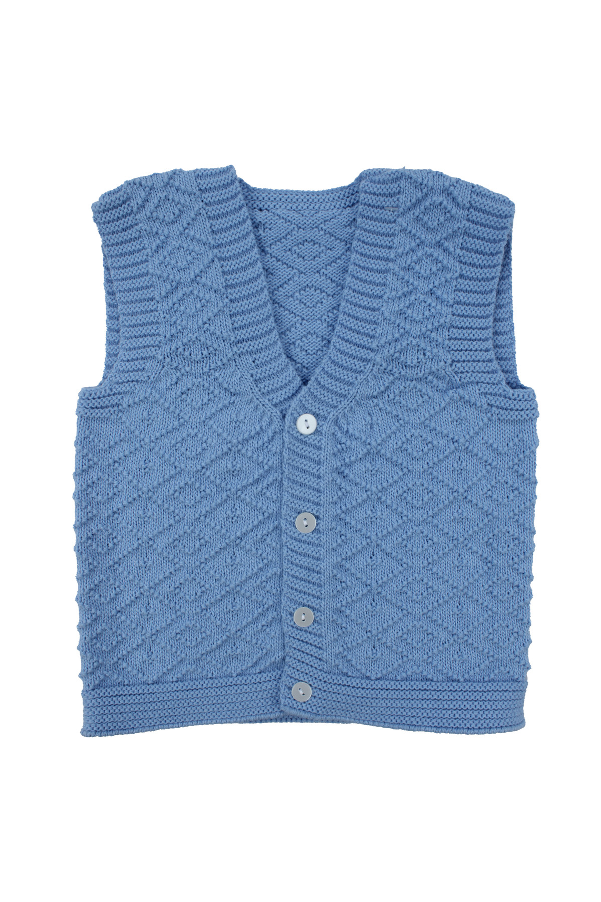 bebegen Triko Mavi Erkek Bebek Yelek fotoğrafı 3 (önizleme)