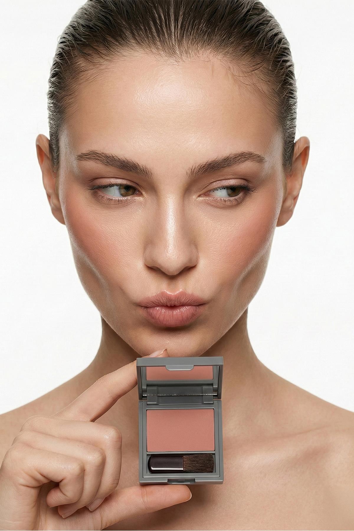Yoğun Pigmentli Ultra İnce İpeksi Dokulu Pudra Allık - Lumi Color Powder Blush 155 Tender Brick — قهوه‌ای LUMICOLOR — تصویر 4 از 9