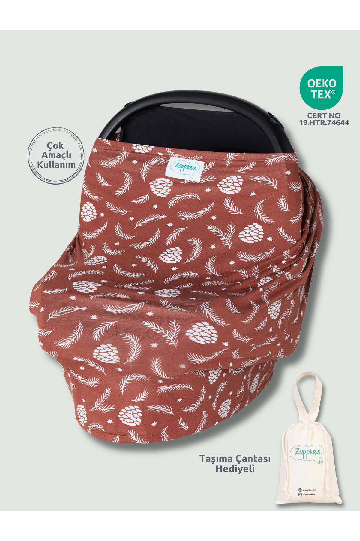 Functional Stroller and Nursing Cover - Nordic - Bag with Bag Gift