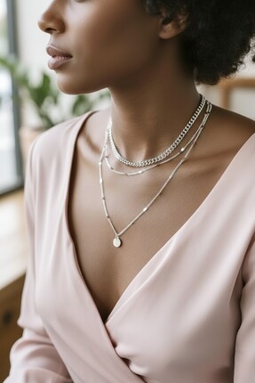 ArsEmi Bijoux Katlı Zincir Pullu Kolye