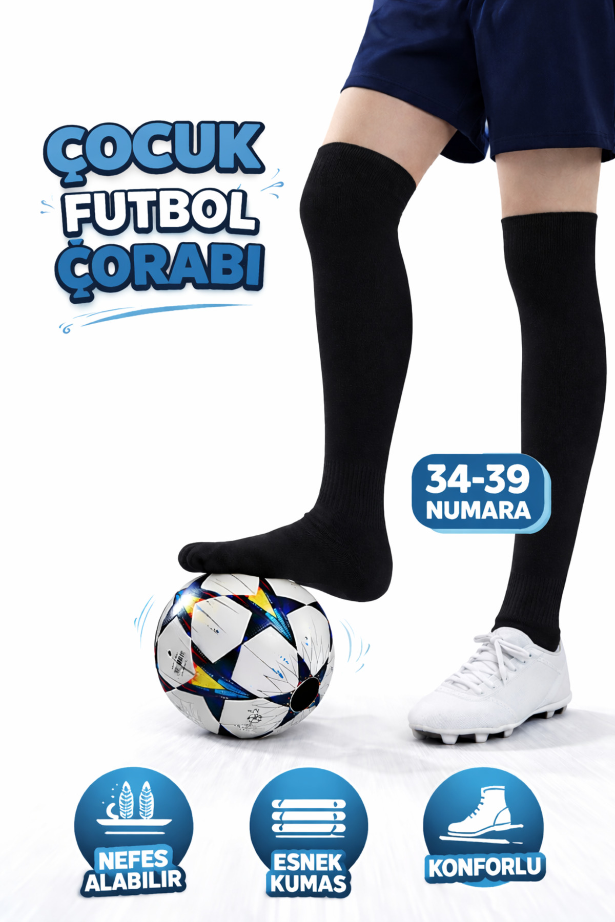 Kids Soccer Match Socks 33-39 Soccer Leggings Soccer Halısaha Socks Kids Konç Carpet Field Socks