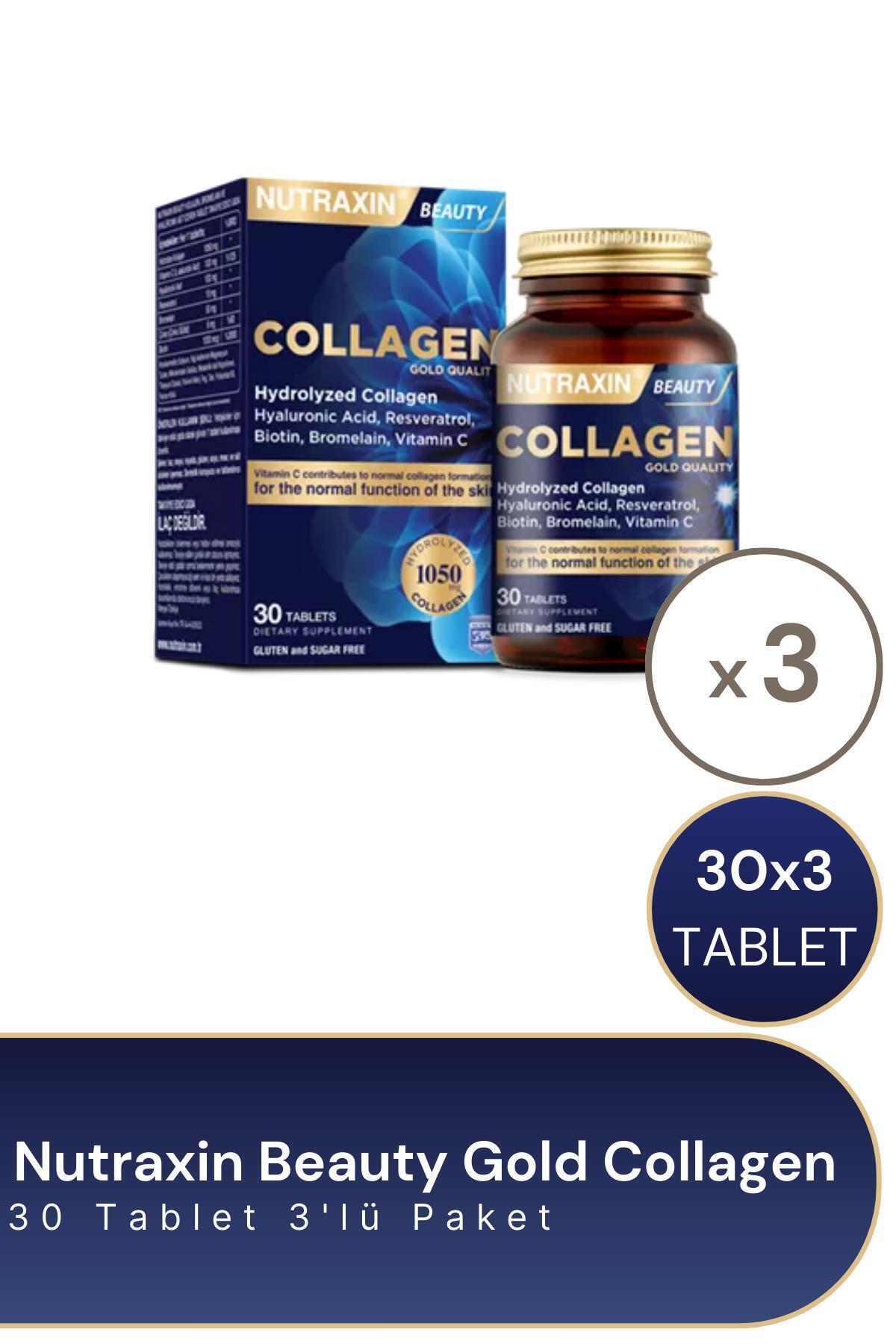 Nutraxin Beauty Gold Collagen 30 Tablet 3'lü Paket - Fiyatı, Yorumları