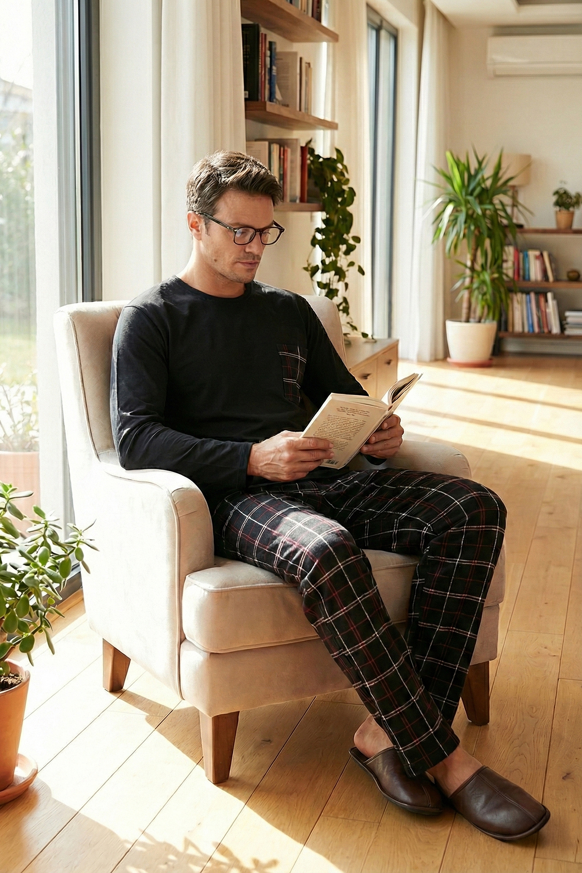 Buratti  Ekoseli Cepli Beli Lastikli % 100 Pamuk Regular Fit Pijama Takımı Erkek PİJAMA TAKIMI 657200