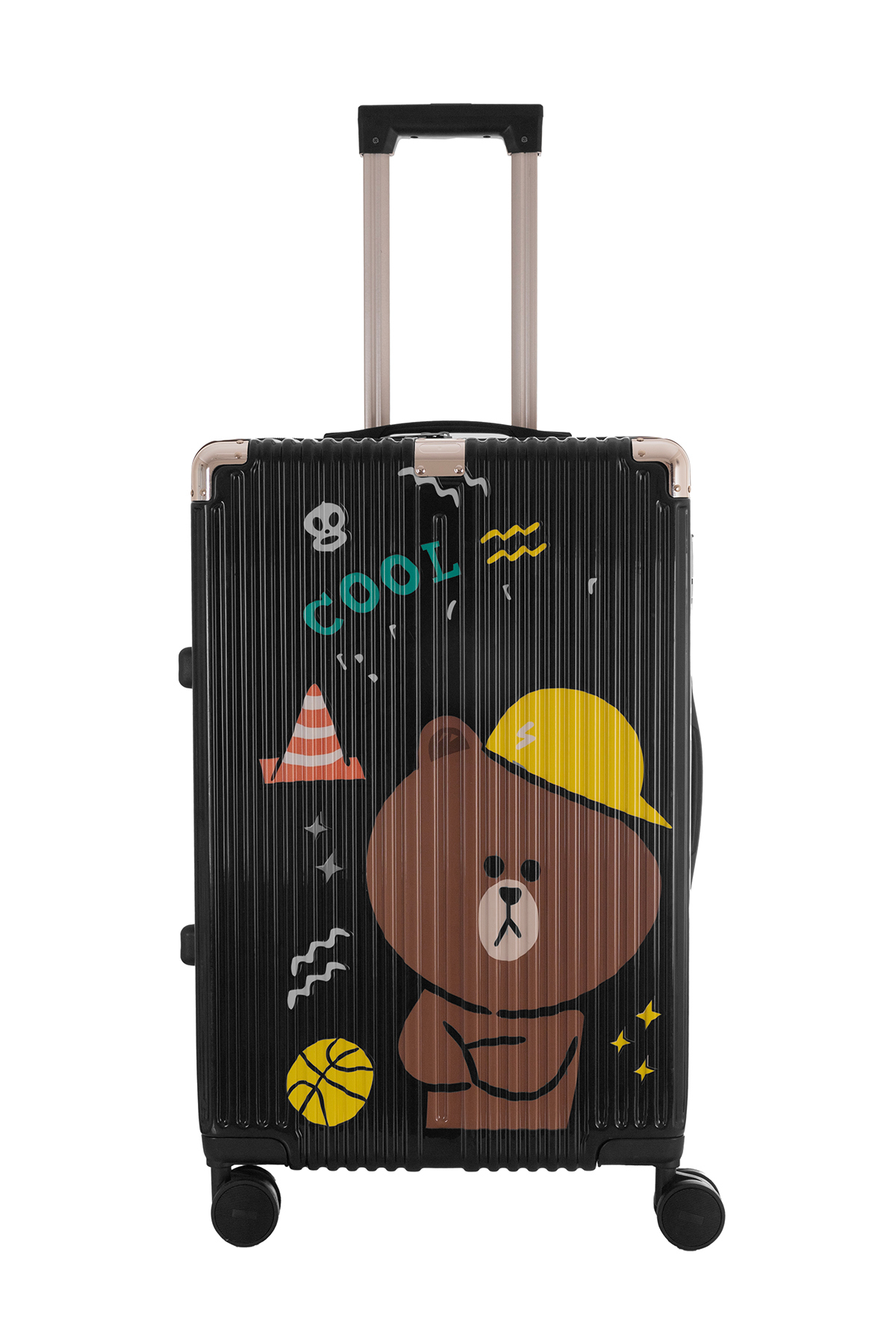 Ecrou Cool Bear Baskılı 360° Tekerlekli Büyük Boy Valiz 61 Cm