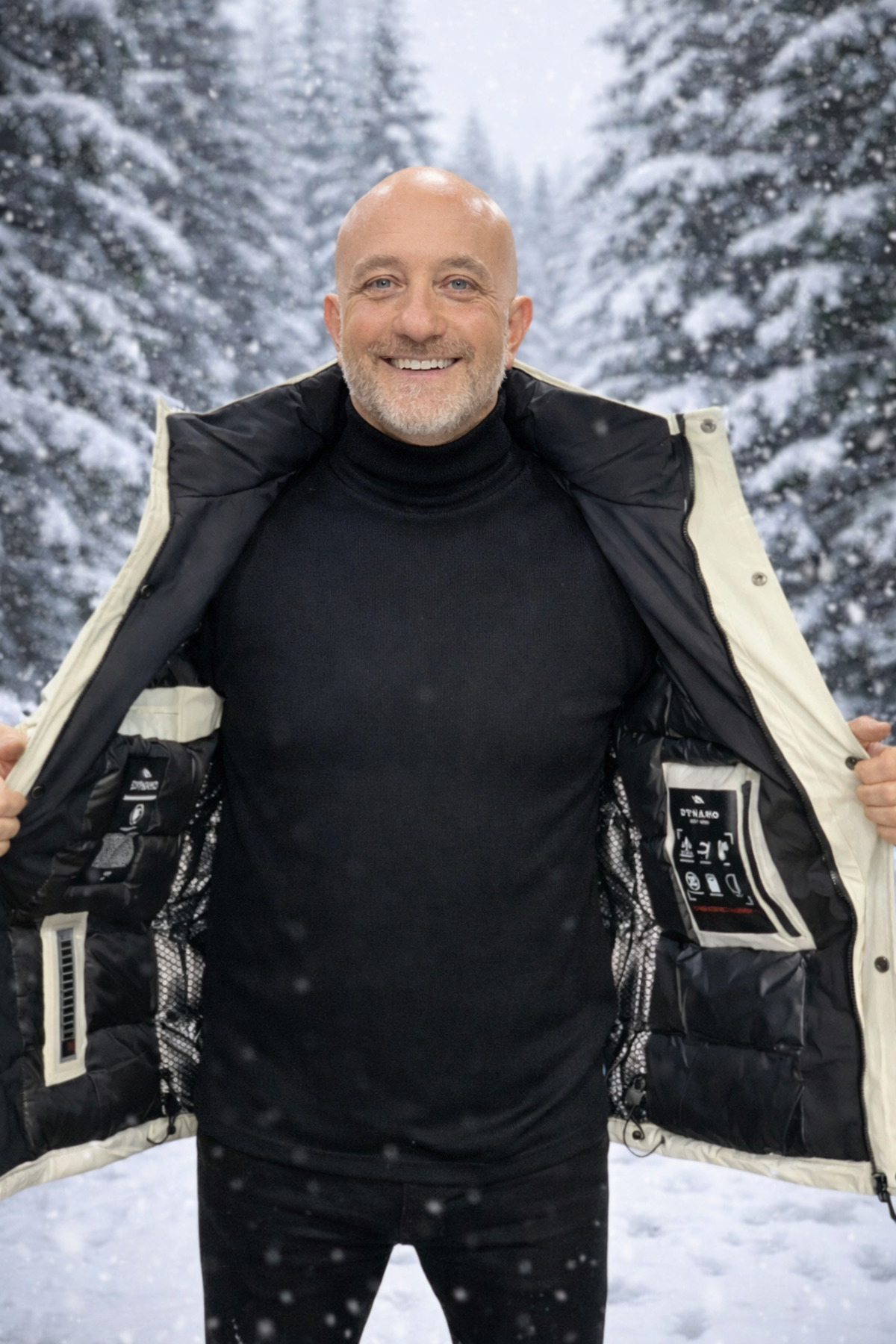 OUTDOOR STYLE PREMIUM TAŞ RENGİ YAĞMUR VE RÜZGAR GEÇİRMEYEN KABAN — سفید M3363 — تصویر 4 از 5