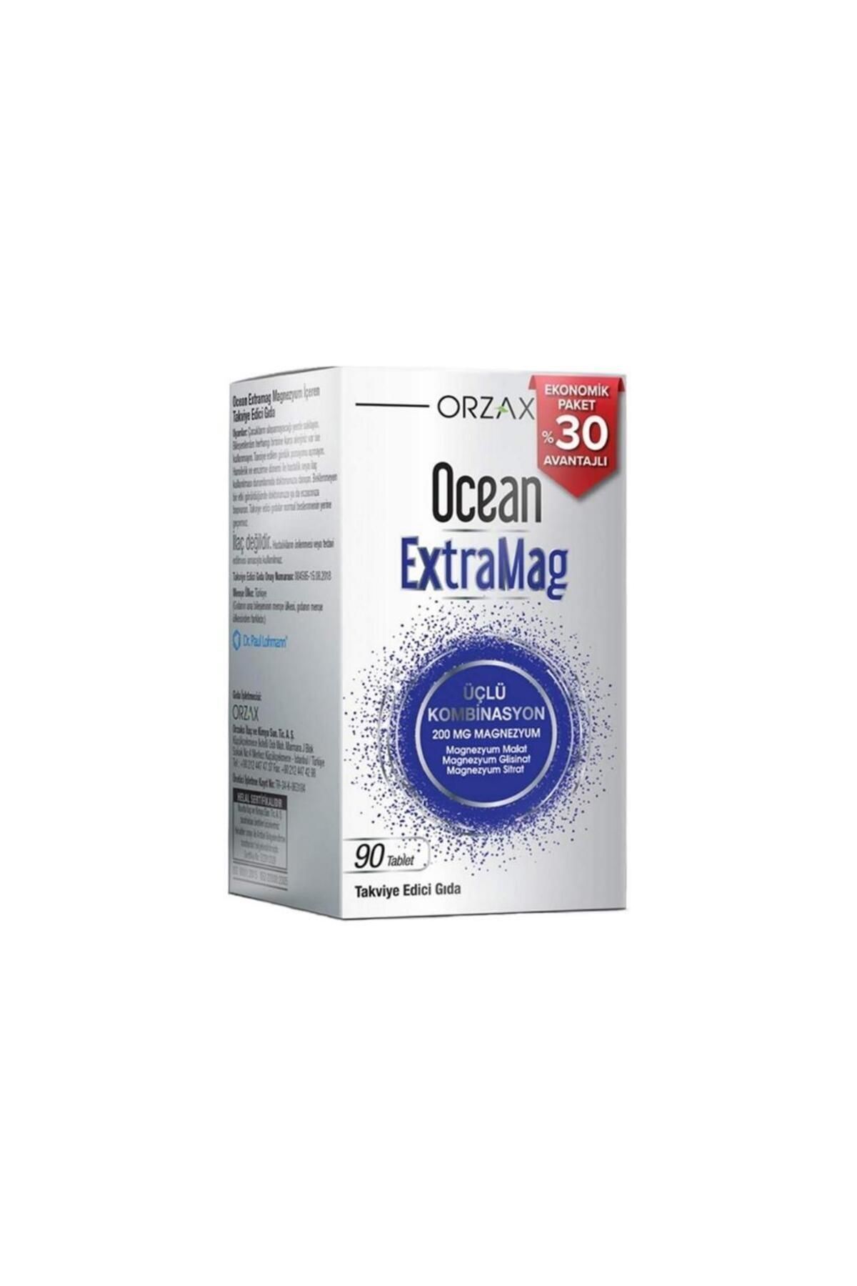 Orzax Ocean ExtraMag Üçlü Kombinasyon Takviye Edici Gıda 90 Tablet