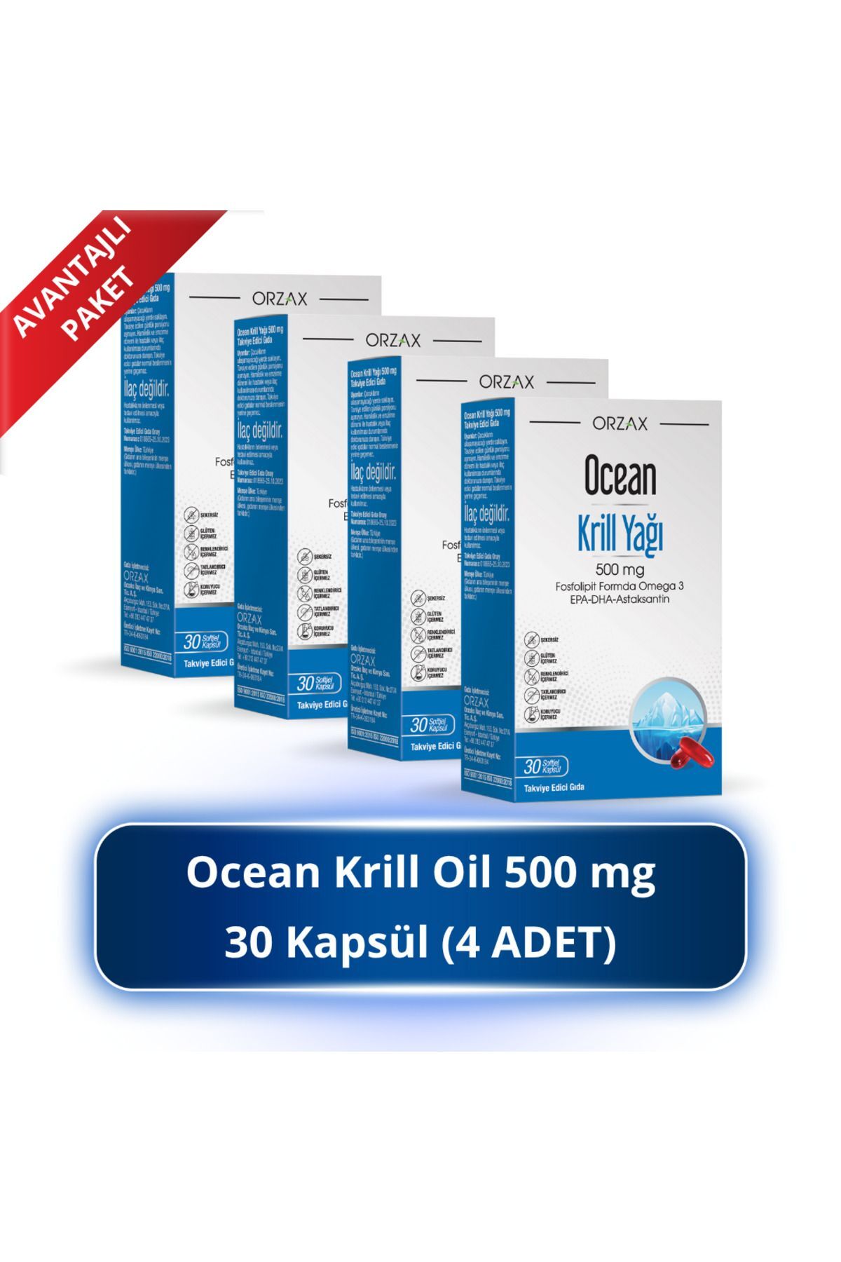 Orzax Ocean Krill Oil 500 Mg 30 Kapsül 4 Adet - Fiyatı, Yorumları