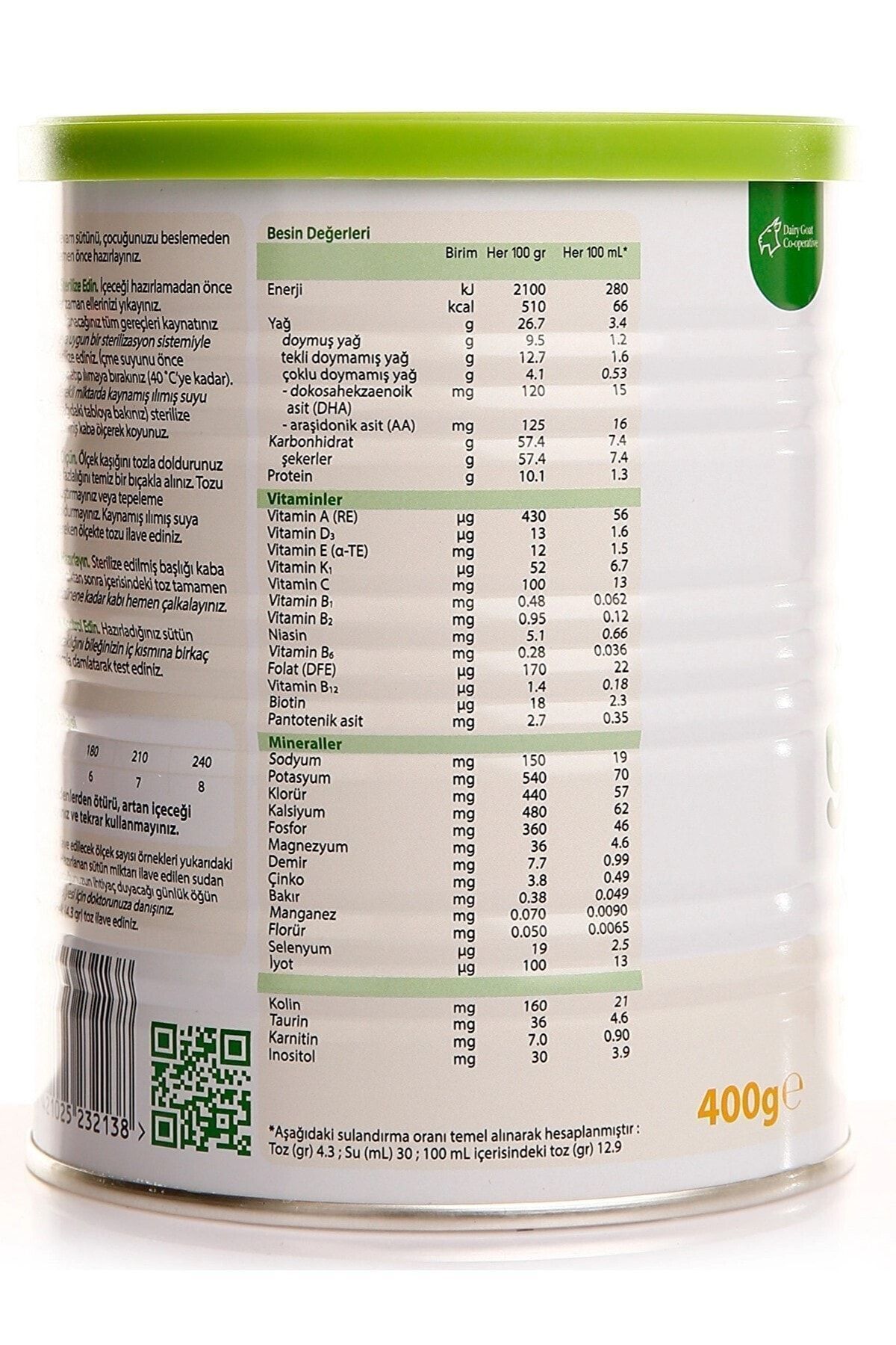 Golden Goat 3 Numara 12 Ay Keçi Sütü Bazlı Devam Sütü 400 gr fotoğrafı 2 (önizleme)