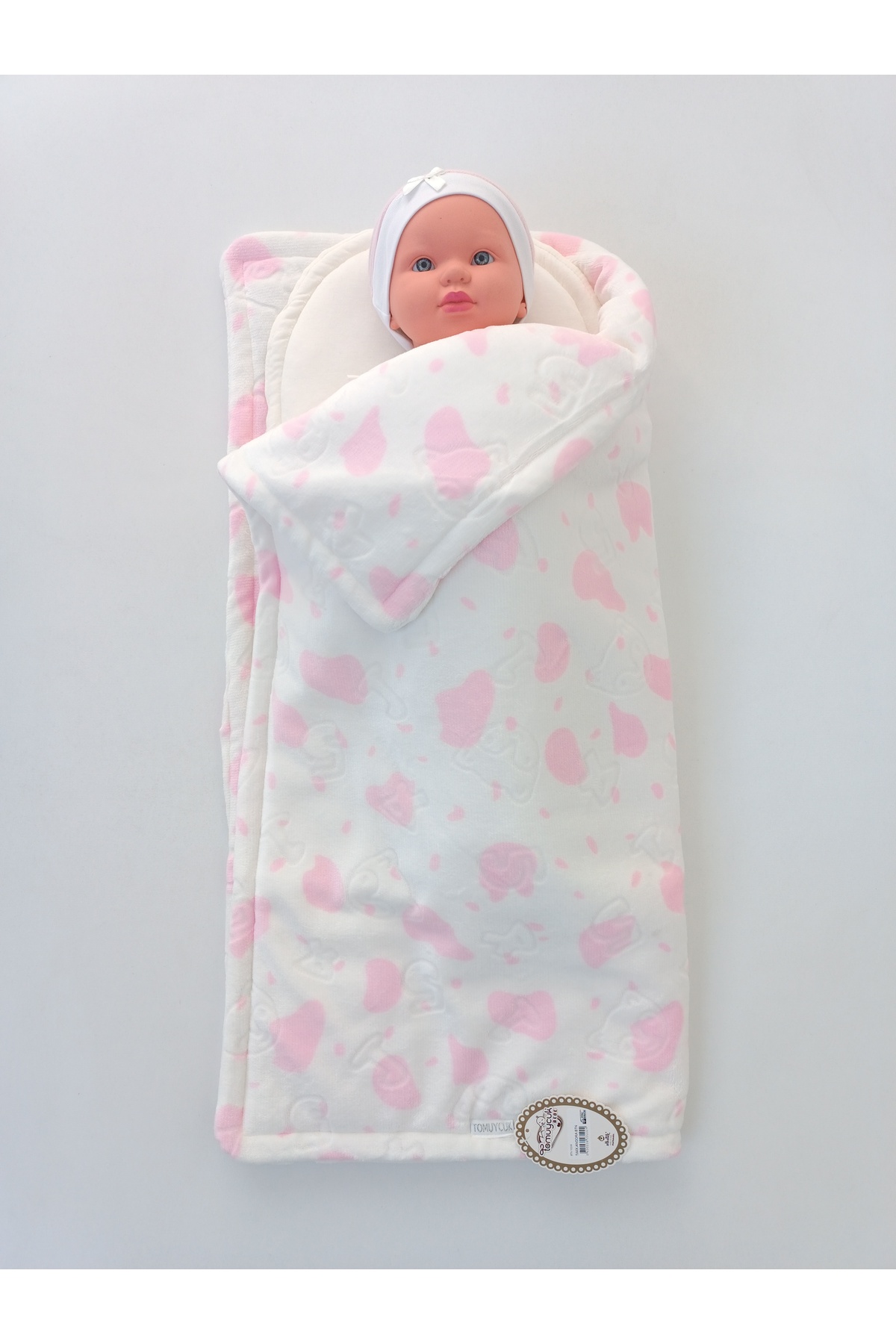 Tomuycuk Pembe Kız Bebek Battaniyesi Yorganı Yastıklı Çift Taraflı Fonksiyonel Kullanım Yenidoğan fotoğrafı 4 (önizleme)