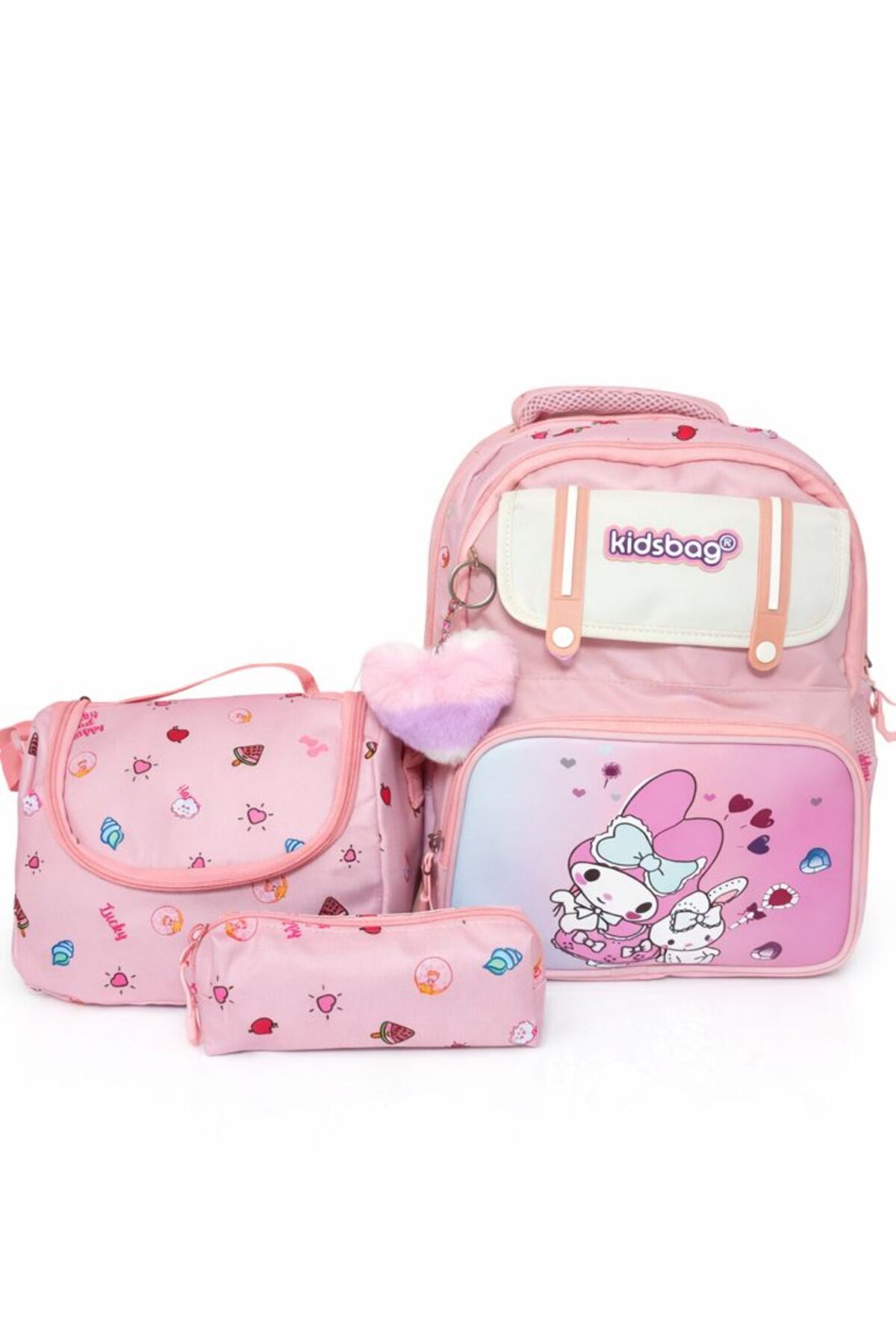 Korean Style Pink Girls Orthopedic Primary School Backpack Thermal Nutrition And Pen Holder