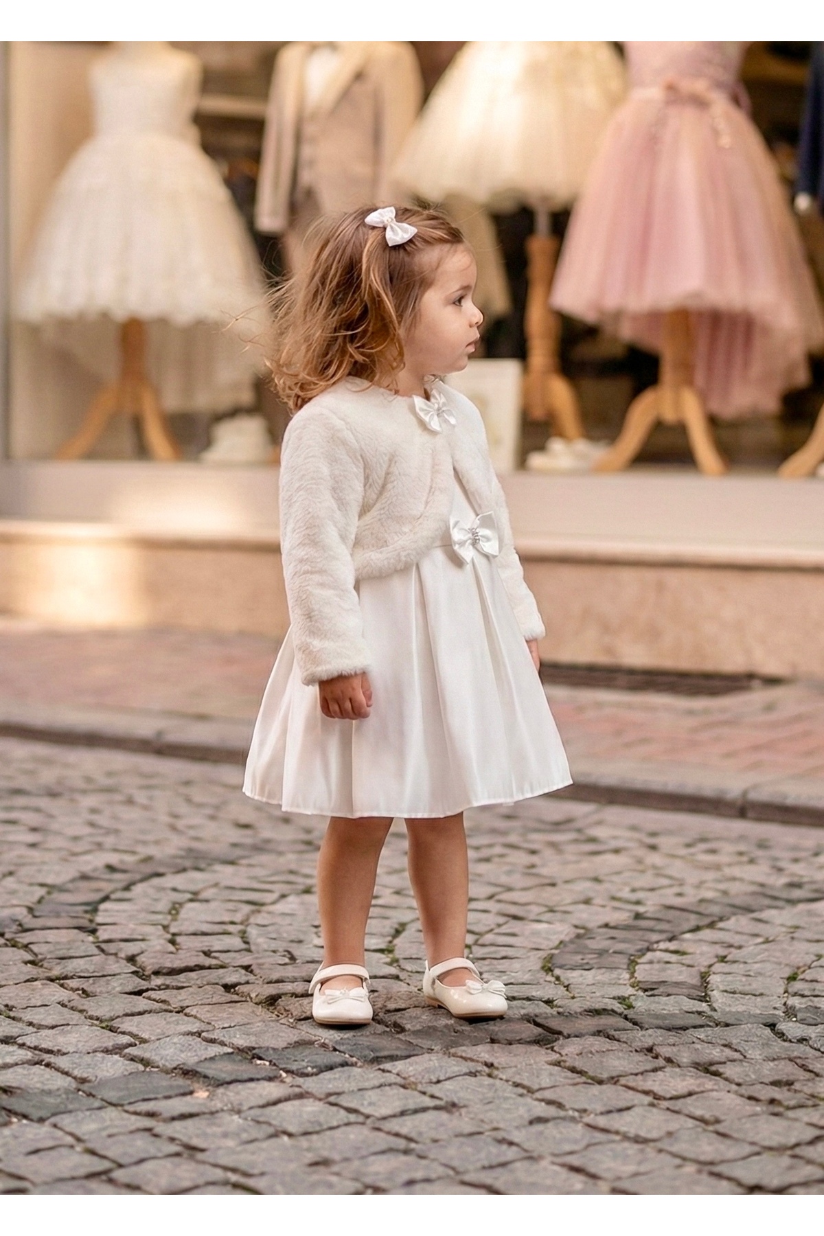 miaras baby Peluş Kız Çocuk Kürklü Bolero fotoğrafı 3 (önizleme)