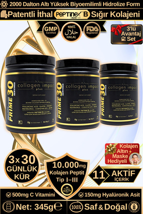 Dr.Sammy's Prime30 Collagen Impact Plus 3'lü Avantaj Set Tip 1-3 Hidrolize To...