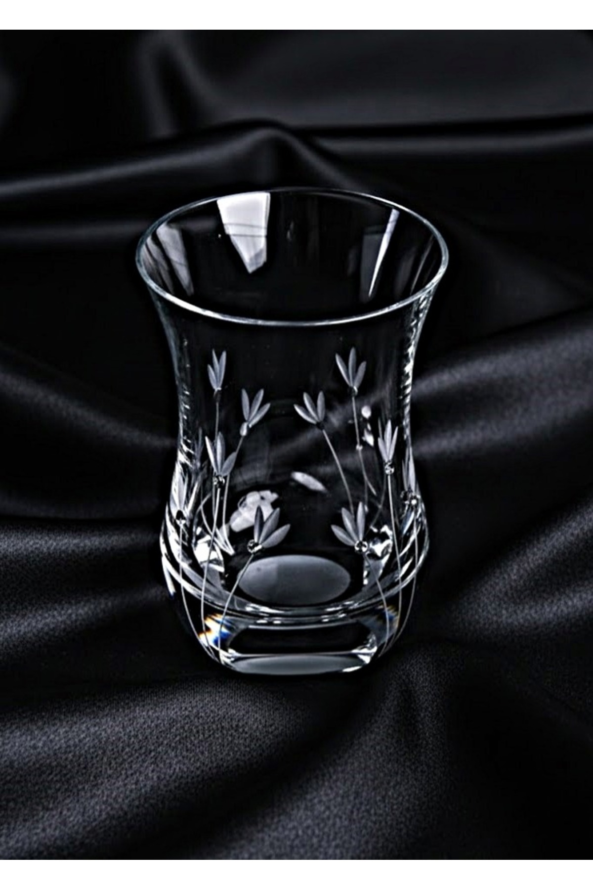 DECOSTYLE Lale Özel Yapım 6'lı Kesme Kristal Dekor Çay Bardağı